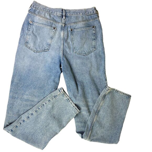 We the Free People Lasso High Rise Jeans Distressed Light Wash Blue Denim Sz 30 - Picture 4 of 16